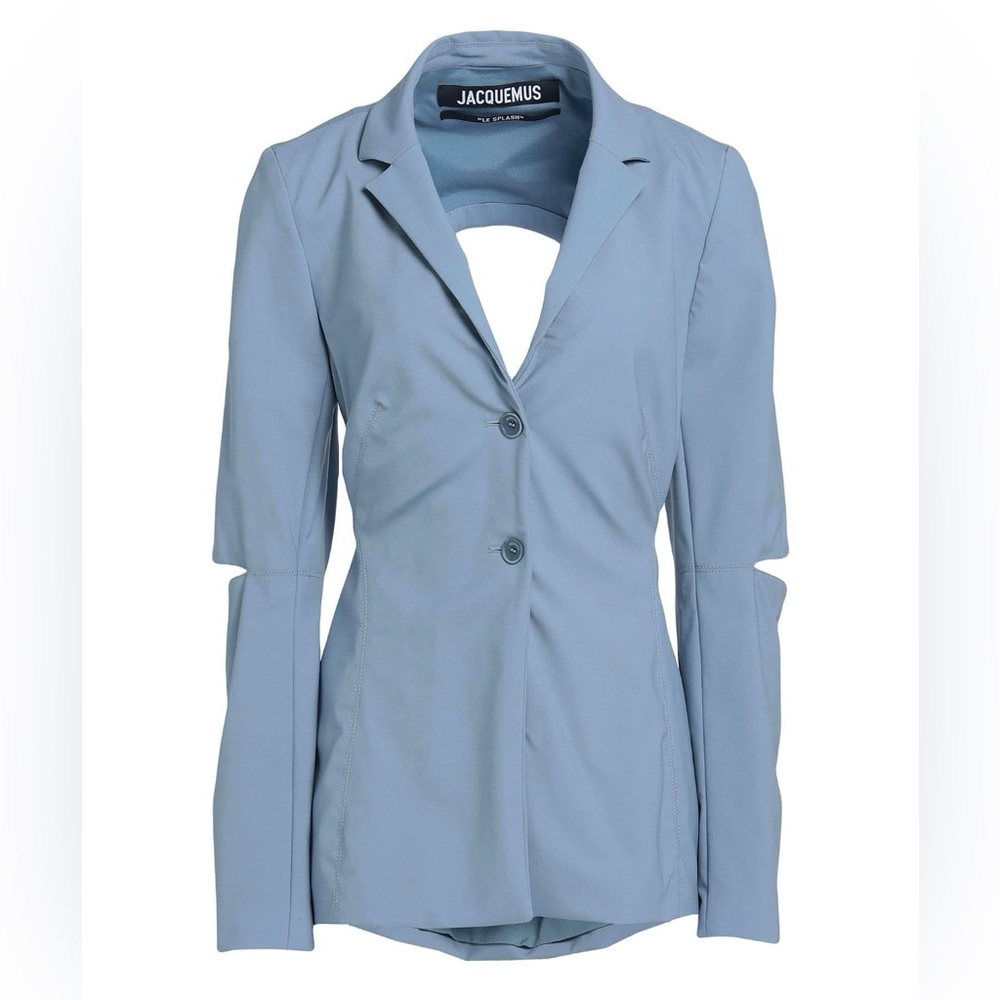 Jacquemus La Vesto Melo Cutout Blazer Blue Stretch Wool Size 10 NWT - Picture 5 of 16